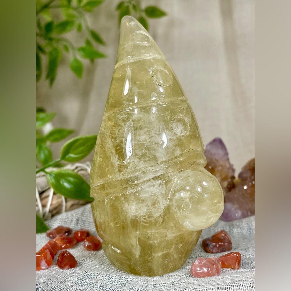 2513 Lemon Quartz Crystal Gnome Carving - Picture 9 of 11